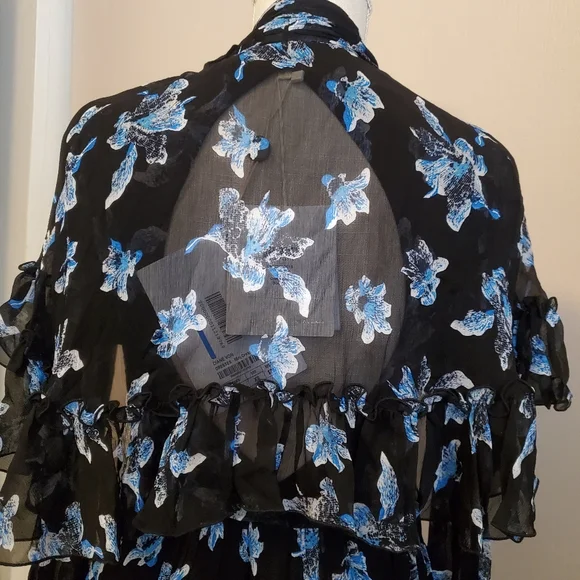 Diane Von Furstenberg Ruffled sheer dress size XS - Picture 4 of 7